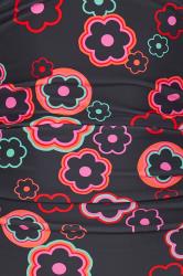 YOURS Plus Size Black & Pink Floral Halter Neck Swimsuit | Yours Clothing 9