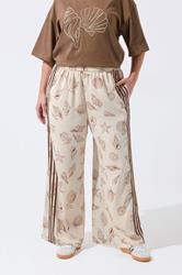 LIMITED COLLECTION Plus Size Nude Shell Print Wide Leg Trousers | Yours Clothing 2