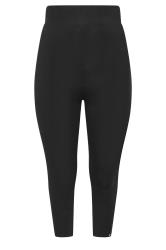 YOURS Plus Size Black Cut Out Cropped Leggings | Yours Clothing 5