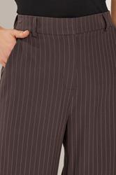 LTS PREMIUM Tall Women's Chocolate Brown Pinstripe Wide Leg Trousers| Long Tall Sally 4