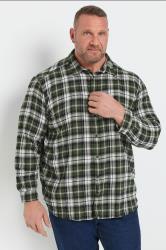 JACK & JONES Big & Tall Green Flannel Checked Shirt | BadRhino 2