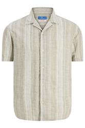 JACK & JONES Big & Tall Green Linen Blend Resort Shirt