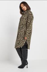 PixieGirl Petite Women's Beige Brown Leopard Print Longline Shacket | PixieGirl 2