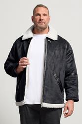 JACK & JONES Big & Tall Black Aviator Jacket | BadRhino 3
