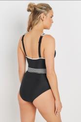 LTS Tall Women's Black Monochrome Belted Swimsuit | Long Tall Sally 4