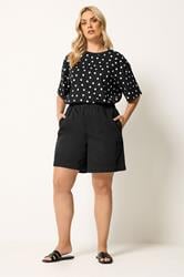 YOURS Plus Size Blacked Washed Denim Shorts | Yours Clothing 1