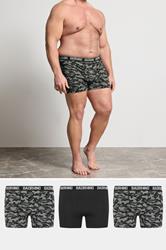 BadRhino Big & Tall 3 PACK Black/Grey/Green Camo Boxers | BadRhino 3