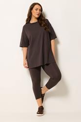 YOURS Plus Size Chocolate Brown Longline T-Shirt | Yours Clothing 1