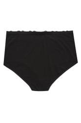 YOURSET 4 PACK Black Lace Trim High Waisted Full Briefs  | Yours Clothing 2