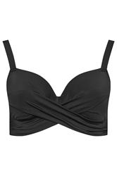 YOURS Plus Size Black Premium Underwired Bikini Top | Yours Clothing 7