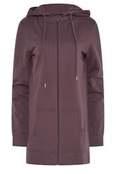 LTS Tall Burgundy Red Cotton Longline Zip Hoodie