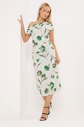 STAR White Floral Draped Midi Dress | StarByJM 1