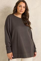 EVANS Plus Size Chocolate Brown Luxe Sweatshirt | Evans 3