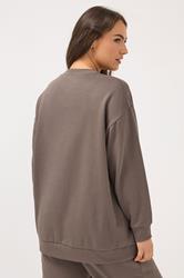 YOURS Plus Size Chocolate Brown Sweatshirt | Yours Clothing 4