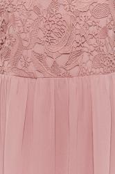 YOURS LONDON Plus Size Pink Lace Detail Chiffon Maxi Dress | Yours Clothing 5