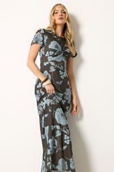 LTS Tall Chocolate Brown Floral Twist Front Maxi Dress | LongTallSally 1