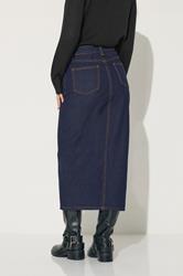 PixieGirl Petite Women's Dark Blue Pocket Patch Denim Skirt | PixieGirl 2
