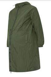 BUMP IT UP MATERNITY Plus Size Green Lightweight Parka Jacket | Yours Clothing 10