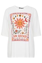 YOURS Curve Ivory White 'Sun Seeker' Boxy T-Shirt