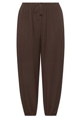 YOURS Curve Chocolate Brown Cuffed Balloon Trousers