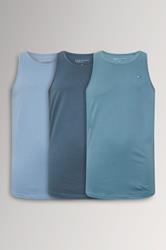 BadRhino Big & Tall 3 PACK Blue Plain Vest Tops | BadRhino 3
