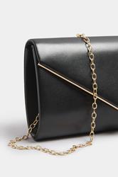 Black Faux Leather Metal Trim Clutch Bag | Yours Clothing 4