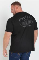 FIRETRAP Big & Tall Black 'Born To Ride' Print T-Shirt | BadRhino 1