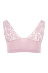 Plus Size Pink Seamless Lace Padded Non-Wired Bralette | Yours Clothing 4