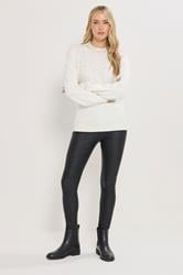 LTS Tall White Embellished Neck Jumper | Long Tall Sally 2