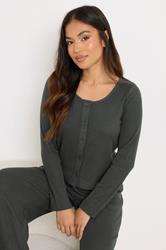 PIxieGirl Petite Women's Charcoal Grey Ribbed Cardigan | PixieGirl 3