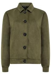 M&Co Khaki Green Button Up Faux Suede Jacket