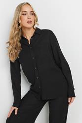 LTS Tall Black Linen Oversized Long Sleeve Shirt | Long Tall Sally 2