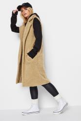 PixieGirl Brown Teddy Longline Gilet | PixieGirl  1