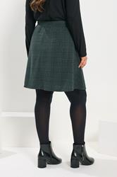 YOURS Plus Size Green Check Button Front Mini Skirt | Yours Clothing 2