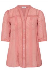 YOURS LONDON Plus Size Pink Dobby Crochet Trim Blouse | Yours Clothing 6