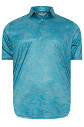 BadRhino Golf Big & Tall Blue Camo Print Polo Shirt