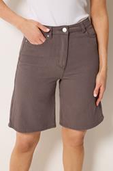 LTS Tall Women's Chocolate Brown Denim Bermuda Shorts | Long Tall Sally 5