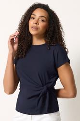 M&Co Navy Blue Tie Waist Top | M&Co 3