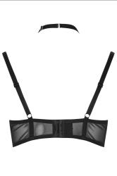 YOURS Plus Size Black Faux Leather Strap Detail Padded Bra | Yours Clothing 7