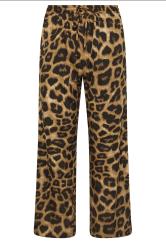 PixieGirl Petite Women's Brown Leopard Print Drawstring Wide Leg Trousers | PixieGirl 5