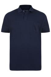 KAM Big & Tall Navy Blue Pocket Polo Shirt
