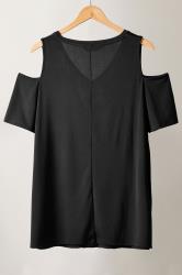 EVANS Curve Black Cold Shoulder Top | Evans 6