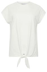 M&Co Ivory White Cotton Embroidered Tie Front T-Shirt | M&Co 5