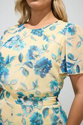 YOURS LONDON Plus Size Yellow Floral Ruffle Hem Dress | Yours Clothing 4