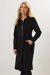 M&Co Petite Black Cord Zip Shirt Dress | M&Co 1