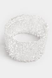 Silver Tone Filigree Leaf Stretch Bracelet | Yours Clothing 3