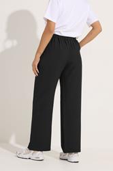 PixieGirl Petite Women's Black Buckle Wide Leg Trousers | PixieGirl 4