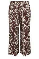 EVANS Plus Size Chocolate Brown Abstract Trousers | Evans 5