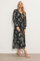 LTS Tall Black & Gold Floral Jacquard Maxi Dress | Long Tall Sally  1