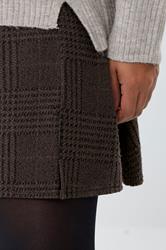 YOURS Plus Size Brown Check Mini Skirt | Yours Clothing 4